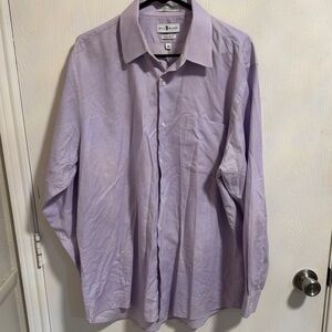 Bill Blass Men’s Regular Fit 16.5 34/35  Long Sleeve Button Down Purple‎ Check.